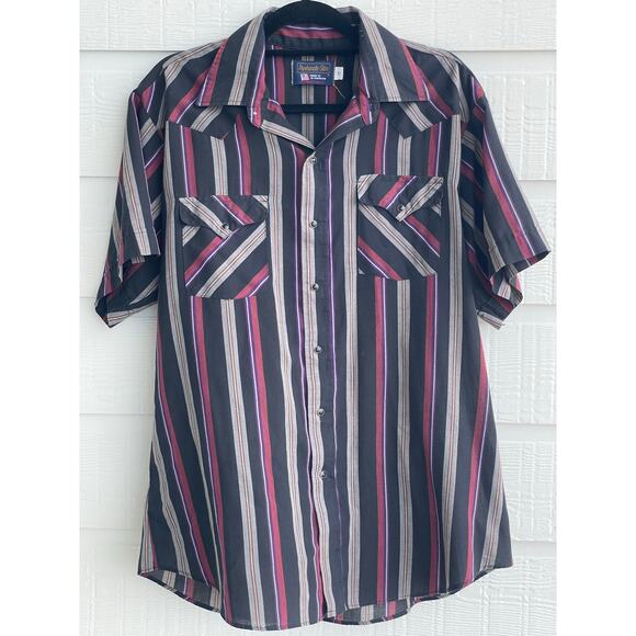 Panhandle Slim Other - Panhandle Slim Short sleeve Vintage pearl snap western shirt size L 17 neck